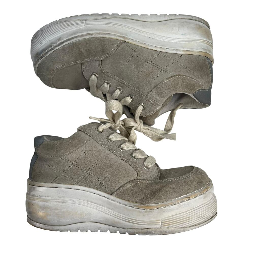 Y2K Candie’s 6.5 Platform Chunky Heel Sneakers Shoes Suede Grunge Punk Retro